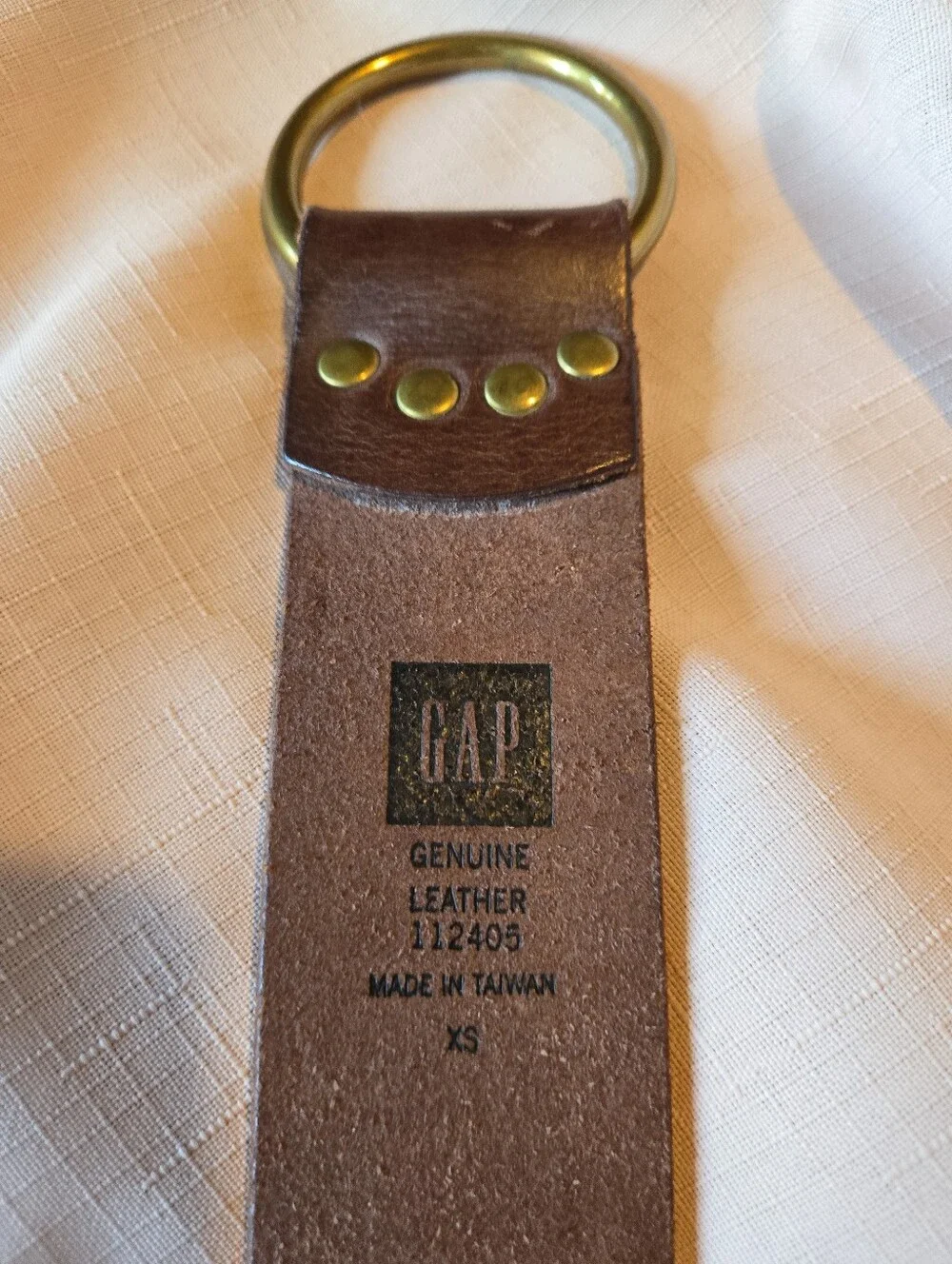 GAP Brown Leather Link Ring Belt with Mixed Metal Rings